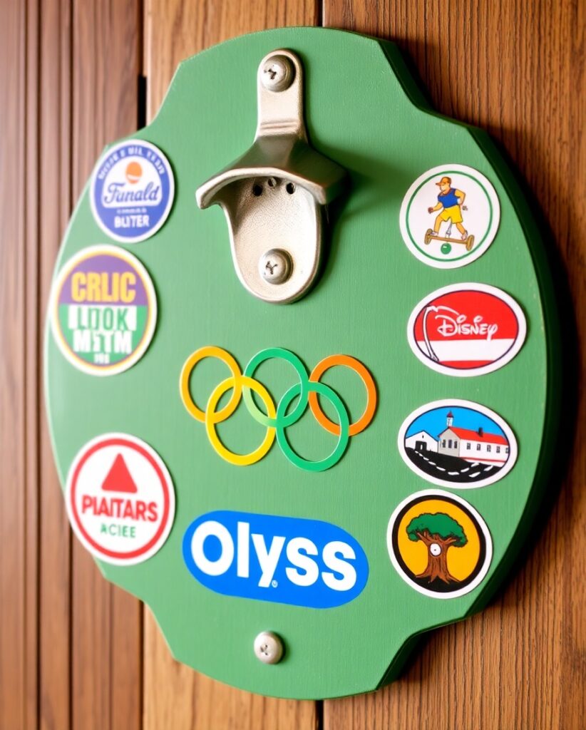 bottle opener wall mount beer Olympic stickers for sale