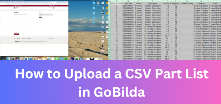 How to Upload a CSV Part List in GoBilda